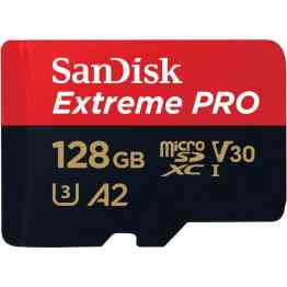 SanDisk Extreme Pro microSD 128GB+SD Adpt 170MB/s A2 V30 UHS-I