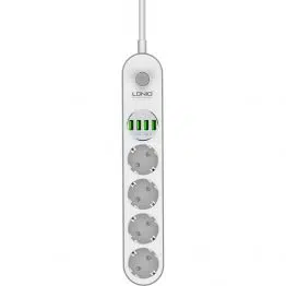 Πολύπριζο LDNIO Με 4 Πρίζες Ρεύματος και 4 Θύρες USB Πολύπριζο