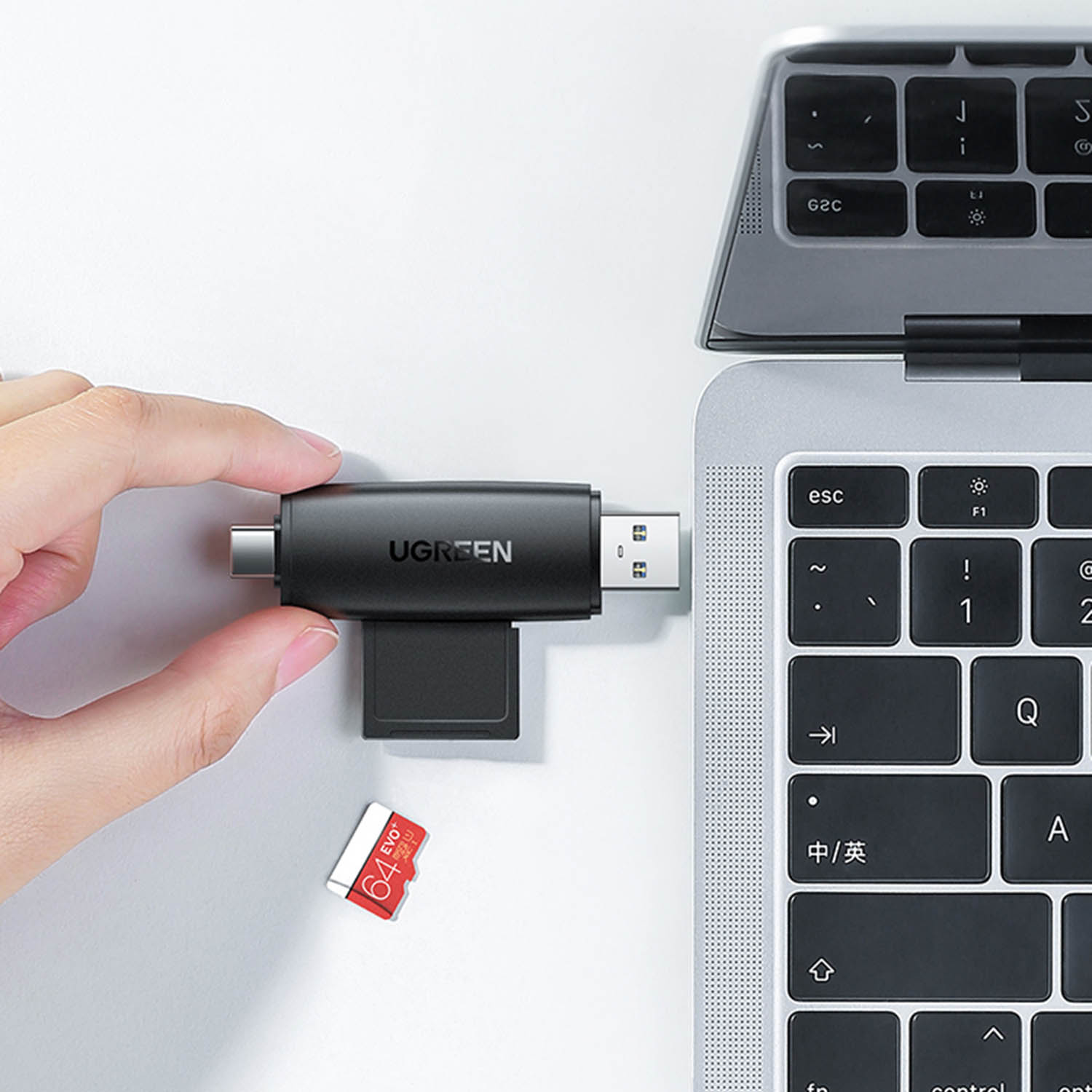 Ugreen SD / microSD card reader adapter (USB-A / USB-C)