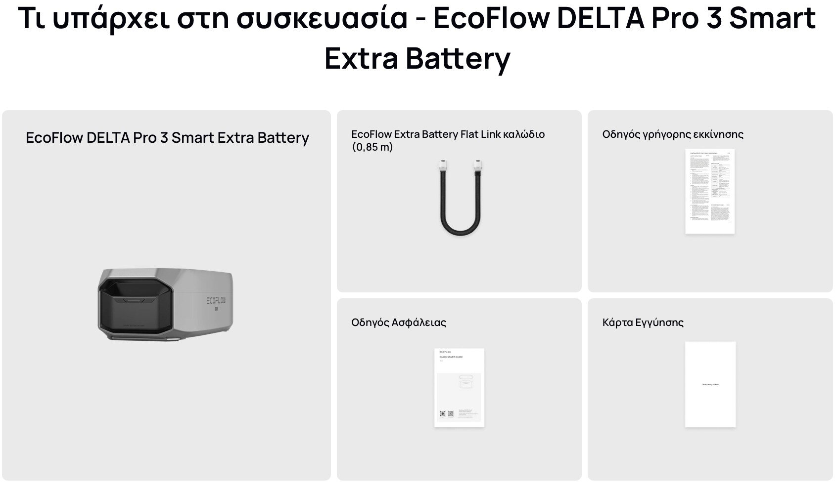 Τι υπάρχει στη συσκευασία - EcoFlow DELTA Pro 3 Smart Extra Battery