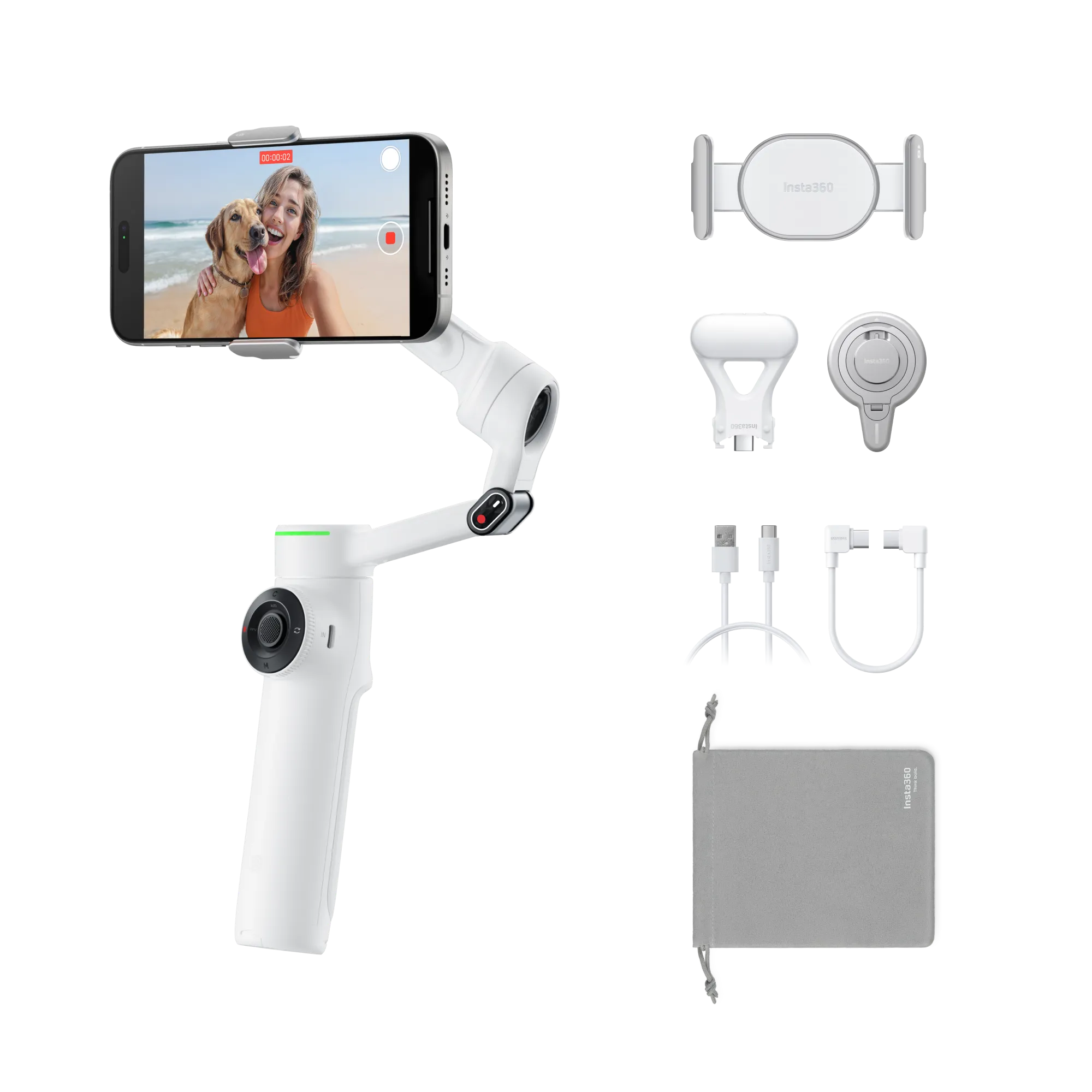 Insta360 Flow 2 Pro Creator Bundle (Summit White) Insta360 Flow 2 Pro Creator Bundle (Summit White)
