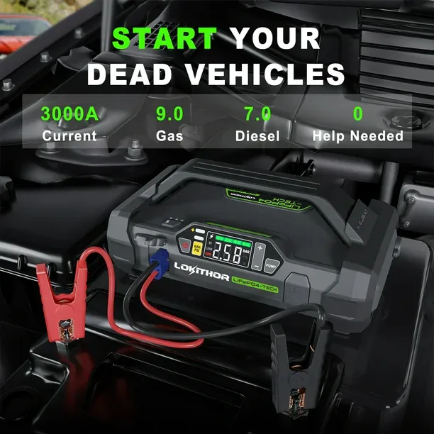 LOKITHOR JA3000 Pro Jump Starter with LiFePO4